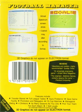 Football Manager (198x)(-) box cover back